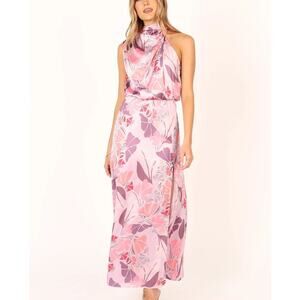 Petal and Pup Amelia Halterneck Dress in Pink Floral
